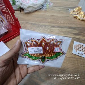 LOTUS  – RANGOLI STONE / PEARLS ENGRAVED (assorted colours)