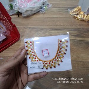 PHOTO GARLAND 3 INCH -  RANGOLI STONE / PEARLS ENGRAVED