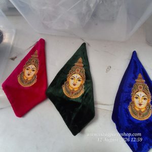 soft velvet SHINY - cloth VRATAM kalasam blouse piECE DEVI FOR COCONUT – VRATAM VARALAKSHMI VARALAXMI PROPS — - DARK GREEN