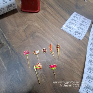 4 TO 5 CMS - METAL WEAPONS ASTRAM DEVI DURGA / ANY GOD  – MINIATURE GOD POSHAK PROPS