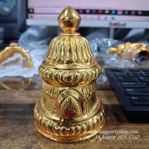 HEIGHT - 4 INCH / BASE WIDTH - 2.5 INCH  – PANCHALOHA MINIATURE CROWN KIRITAM GOD POSHAK PROPS MUKUT