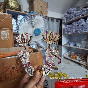 STONE DEVI LOTUS HANDS - MINIATURE GOD POSHAK PROPS