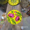 2 FEET - LOTUS AND BUDS – WATERPROOF WOOL RANGOLI MATS