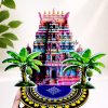 12 inch - DRAVIDIAN TEMPLE WITH BANANA PLANT - WOOD MDF KGF PROPS
