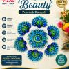 PEACOCK KRISHNA FEATHER - WOOD MDF KGF RANGOLI FLOOR STICKERS PROPS