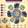 ELEPHANT, LOTUS  - WOOD MDF KGF RANGOLI FLOOR STICKERS PROPS