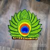 2 FEET - KRISHNA PEACOCK FEATHER FLUTE – WATERPROOF WOOL RANGOLI MATS