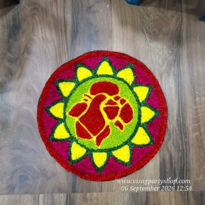2 FEET - GANESH VINAYAKA  – WATERPROOF WOOL RANGOLI MATS