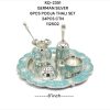 8 INCH - POOJA THALI - 6 PC SET - IMP GERMAN SILVER