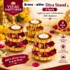FLORAL DIYA STAND - BRASS LOOK ALIKE