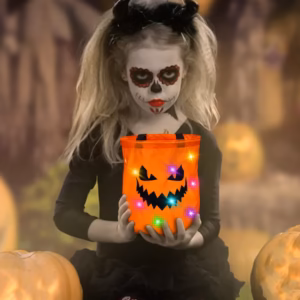 HALLOWEEN TREAT GOODIES BAG - 6 INCH - CLOTH BUCKET - ASSORTED