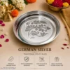 GERMAN SILVER ENGRAVED ASSORTED DESIGN PLATES - 10 INCH