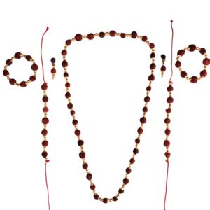 RUDRAKASHA SET WITH GOLDEN LINKS- 7 PC SET