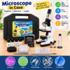 Kids & Beginners STEM 28-Piece Scientific Microscope Set in Hard Carrying Case (300x, 600x, 1200x Magnification)