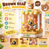 Interactive Brown Bear Mini Claw Machine Toy with Sound, Lights & Dual Joysticks (Coin-Operated)