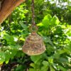 ANTIQUE TEMPLE BRASS BELL WITH CHAIN - GANESHA CARVED ON BELL - 33 inch