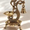 8 inch - PLAIN SHINY PARROT DIYA WITH BELL - FULL BRASS