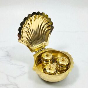 BARINI - KUMKUM DIBBI BRASS SHINY FINISH - 4.5 inch