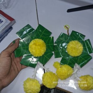 LATKAN MANGO LEAF WITH MARIGOLD BANTI HANGINGS - 10 INCH - 2 PC PER PACK