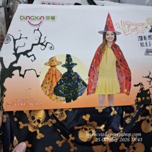 HALLOWEEN CAPE WITH WITCH HAT - FOR BOTH MALES AND FEMALES - FREE SIZE
