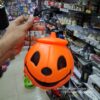 LED PUMPKIN BASKET  -  HALLOWEEN 8 INCH