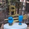 IDOL SHIVA BLUE HANDS HOLDING TRISHUL GSI GI HAND SHIV 4100 5INCH