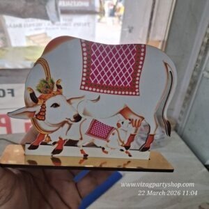 cow calf 2pc per pack pichwai (MDF COW CA 2P 6I 205) -- MDF KGF WOOD PROPS
