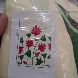 BACKDROP PRINTED LOTUS PARROT CREAM 5FEET * 8FEET