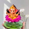 DIYA STAND GANESH CUTE VINAYAKA IN LOTUS (TL GAN 136) – MDF KGF WOOD PROPS