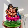 DIYA STAND GANESH MURUGAN CUTE HUG (TL GAN MUR 136)  - WOOD MDF KGF PROPS