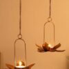 Lotus Hanging Tealight Holder Metal MINI URLI HANGING CLEARANCE