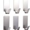 Wall Hooks Steel Double Tape Sticker Adhesive - 6pcs Pack