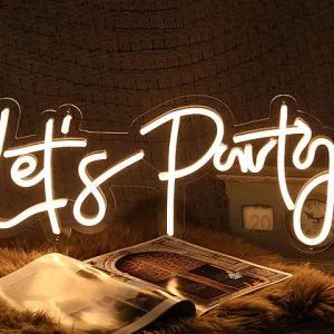 Neon LET'S PARTY - White