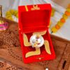 Swastik Brass Diya with Red Box - TRADITIONAL RETURN GIFTS