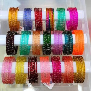 RAINDROP GLASS BANGLES ASSORTED COLOUR