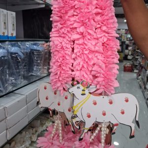 Flowerlines Pichwai Gajra Hangings 18"inch - (Set of 10pcs)  side — FLOWERLINES FLOWER LINE GARLANDS - LIGHT PINK