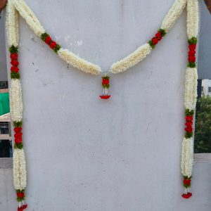 Gajamala Velvet Rose 3 Layer Toranam