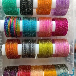 Rain Drop Water Glass Bangles Assorted - (All Sizes)