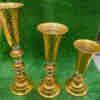 USED PROPS URLI WAREHOUSE CLEARANCE SALE - Mini SET OF 1 -GOLDEN vase style FLORAL