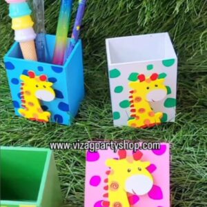 Wooden Pen Stand For Kids - (ASSORTED)