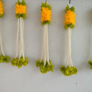 FL LATKAN GAJRA PEARLS (Set of 5pcs) 12" - YELLOW
