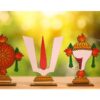 DIAY STAND BALAJI 8 INCH with Stand 3pcs - shanku chakra namam scn   -- MDF KGF WOOD PROPS