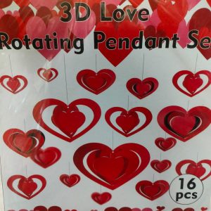 Heart Hangings 3D Assorted - (Set of 16pcs)