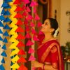 Diwali Fom Tassels Lines Assorted Colour - (Set of 10pcs)