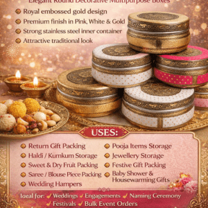 ANTIQUE COLOURED Steel Meenakari  Box  (Set of 8pcs) meena work - TRADITIONAL RETURN GIFTS