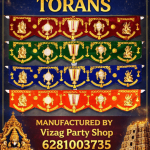 VELVET TIRUMALA TIRUPATI TORAN (TRN SCN PVC 638) (ASSORTED COLOUR) balaji