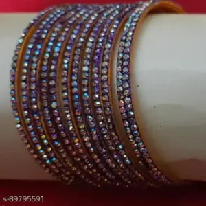 2.2 Stone Glass Bangles Assorted – (SET OF 6 dozen)