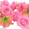 Flowers Plastic Pink Rose Big 9pcs – Artificial Flowers