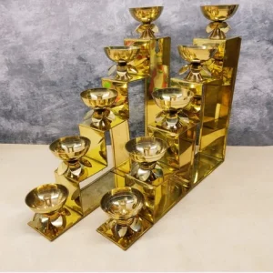Brass Diya 5 Steps 2pcs - Alloy Brass