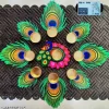 T Lights Peacock Feather Holder - (SET OF 9pcs)